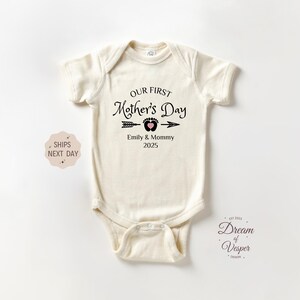 Personalized Mothers Day Onesie®, Our First Mothers Day Baby Bodysuit, Custom Mothers Day Onesie®, Mother&#39;s Day Baby Gift, Family Onesie®