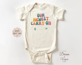 Our Newest Carry-on Outfit, Travel Baby Bodysuit, Funny Baby Outfit, Newest Carry-on Retro Baby Outfit, Cute Baby Clothes, Baby Gift