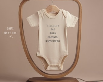 The Chairman of The Tired Parents Department Outfit -  Baby Shower Gift - New Baby Minimalistic - Unisex Baby Bodysuit