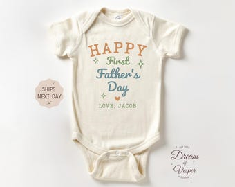 Conjunto personalizado para bebé para el primer Día del Padre, body personalizado para bebé para el primer Día del Padre, regalo para papá primerizo, lindo conjunto natural para bebé.