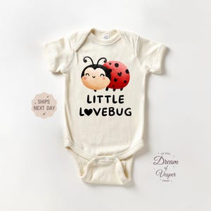 Little Love Bug Baby Onesie®, Cute Valentines Day Baby Bodysuit, Retro Ladybug Onesie, Valentines Baby Gift, Mommy&#39;s Little Ladybug Onesie®