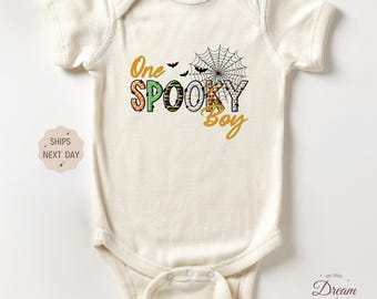 One Spooky Boy Outfit, Halloween Baby Outfit, Autumn Bodysuit, Fall Baby Gift, Spooky Outfit, Pumpkin Outfit, Newborn Baby Outfit