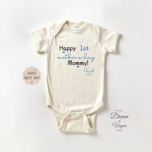 Personalized Mothers Day Onesie®, Custom First Mothers Day Bodysuit, Funny Baby Onesie®, Mother&#39;s Day Gift, Cute Natural New Baby Onesie®