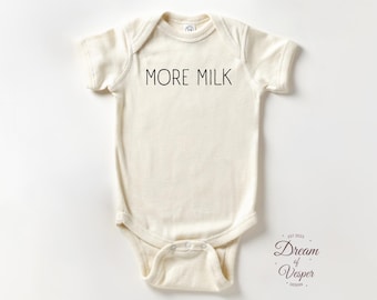More Milk Baby Bodysuit Brand, Funny Baby Bodysuit, Cute Newborn Outfit, Milk Lover Baby Clothes, Minimalist Baby Shower Gift