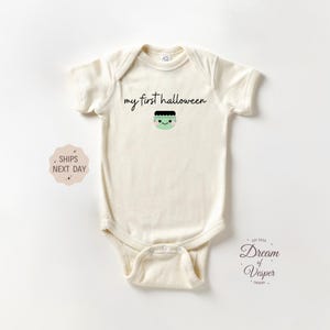 My First Halloween Baby Onesie®, Cute Frankenstein Baby Bodysuit, Spooky Baby Outfit, Halloween Newborn Gift, Baby Fall Clothes