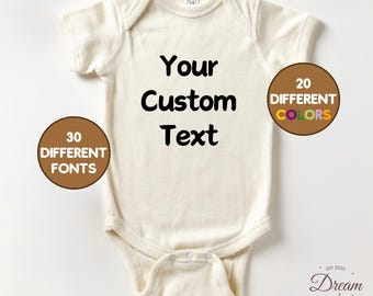 Custom Text Personalized Baby Outfit, Pregnancy Announcement Bodysuit, Baby Shower Gift, Custom Baby Outfit, Birth Reveal Baby Outfit