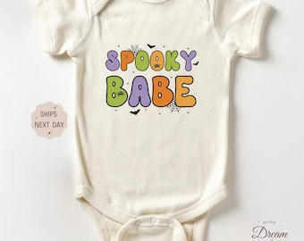 Spooky Babe Baby Outfit, Cute Newborn Bodysuit, Baby Shower Gift, Fall Baby Girl Outfit, Trendy Halloween Baby Gift, Spooky Season