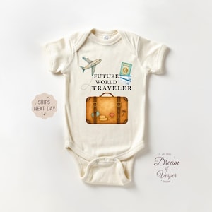 Future World Traveler Baby Onesie®, Travel Passport Baby Bodysuit, Adventure Awaits Baby Outfit, Cute Newborn Baby Gift, Funny Baby Clothes