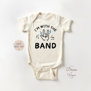 I&#39;m with the Band Baby Onesie®, Newborn Baby Bodysuit, Cute Custom Music Band Baby Onesie®, Cool baby Onesie®, Cute Funny Natural Baby Gift