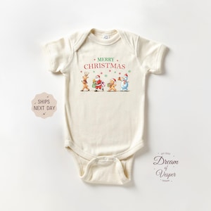 Merry Christmas Baby Onesie®, Festive Baby Bodysuit, First Christmas Present For Baby, Holiday Vibes Clothes For Baby, Funny Baby Onesie®