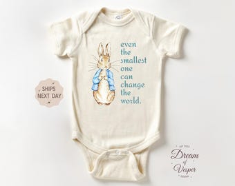 Even the Smallest One Can Change the World Onesie®, Funny Easter Bunny Baby Bodysuit, Cute Rabbit Baby Onesie®, My First Easter, Baby Gift