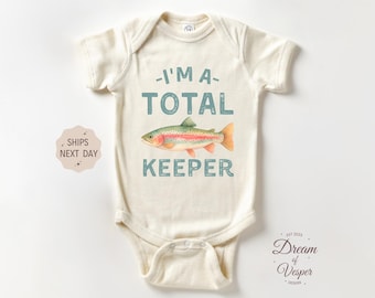 Total Keeper Baby Outfit, Funny Fishing Bodysuit, Cute Outdoor Baby Outfit, Adorable Baby Shower Gift, Newborn Clothes For Fisherman Dad