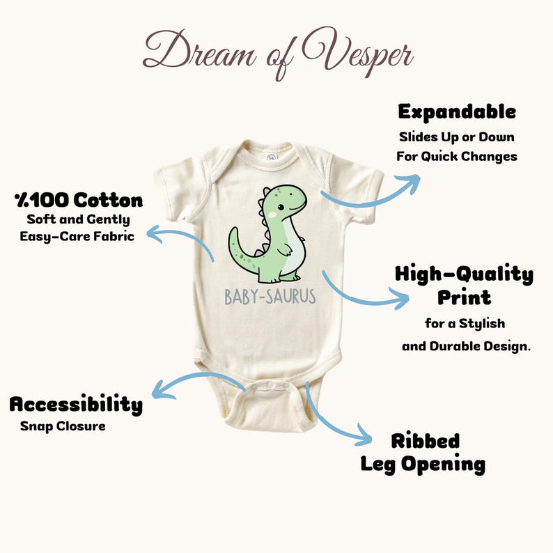 Baby Saurus Dinosaur Baby Outfit, Cute Dino Bodysuit, Funny Baby Shower ...