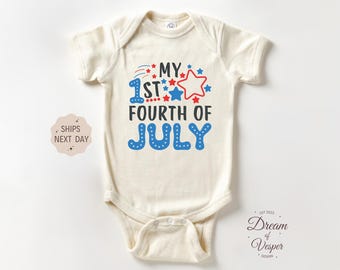 My 1st Fourth Of July Baby Outfit, First Independence Day Baby Bodysuit, Patriotic Newborn Outfit, Cute 4th Of July Baby Gift, Baby Clothes