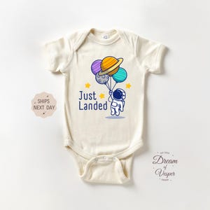 Just Landed Baby Onesie®, Spaceship Baby Bodysuit, Funny Baby Onesie®, Cute Astronaut Baby Onesie®, Baby Shower Gift, Newborn Baby Bodysuit
