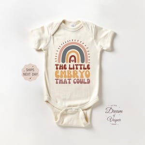 The Little Embryo That Could Onesie®, Pregnancy Announcement Baby Onesie®, Retro IVF Baby Onesie®, Little Embryo Rainbow Baby Bodysuit Gift