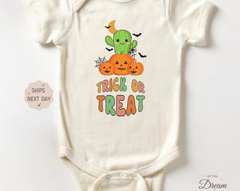 Trick Or Treat Outfit, Halloween Baby Gift, My First Halloween Baby Bodysuit, Cute Pumpkin Outfit for Baby Boy or Girl, Fall Baby Clothing