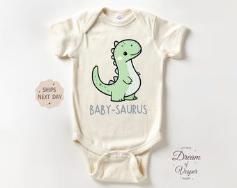 Baby Saurus Dinosaur Baby Outfit, Cute Dino Bodysuit, Funny Baby Shower Gift, Jurassic Baby Clothes, Newborn Outfit For Baby Boys