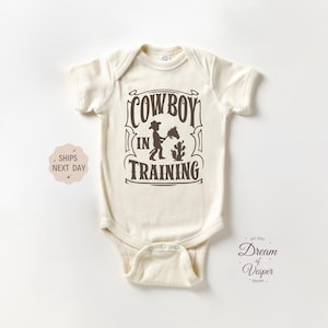 Cowboy in Training Baby Onesie®, Vintage Natural Baby Bodysuit, Cowboy Baby Onesie®, Western Baby Onesie®, Cute Baby Clothing, Baby Gift