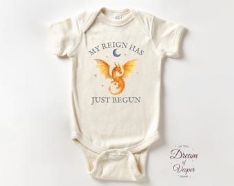 My Reign Has Just Begun Baby Bodysuit Brand, Dragon Baby Bodysuit, Newborn Baby Clothes, Fantasy Baby Bodysuit, Funny Baby Outfit, Best Gift