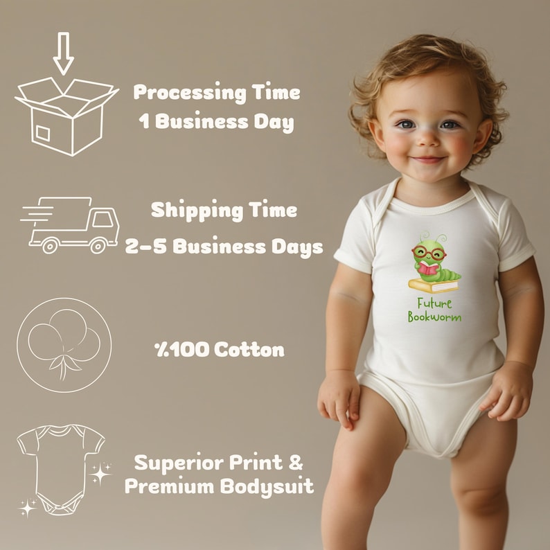 Future Bookworm Outfit, Funny Baby Bodysuit, Literature Baby Outfit, Unisex Baby Clothes, Baby Shower Gift, Book Baby Clothes, Baby Gift image 2