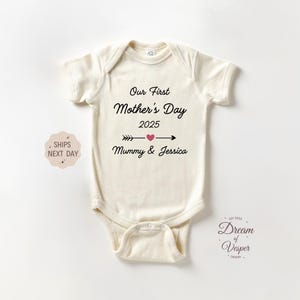 Cute Personalized First Mother&#39;s Day Baby Onesie®, Funny Mother&#39;s Day Bodysuit, Custom First Mother&#39;s Day Onesie®, Mothers Day Gift