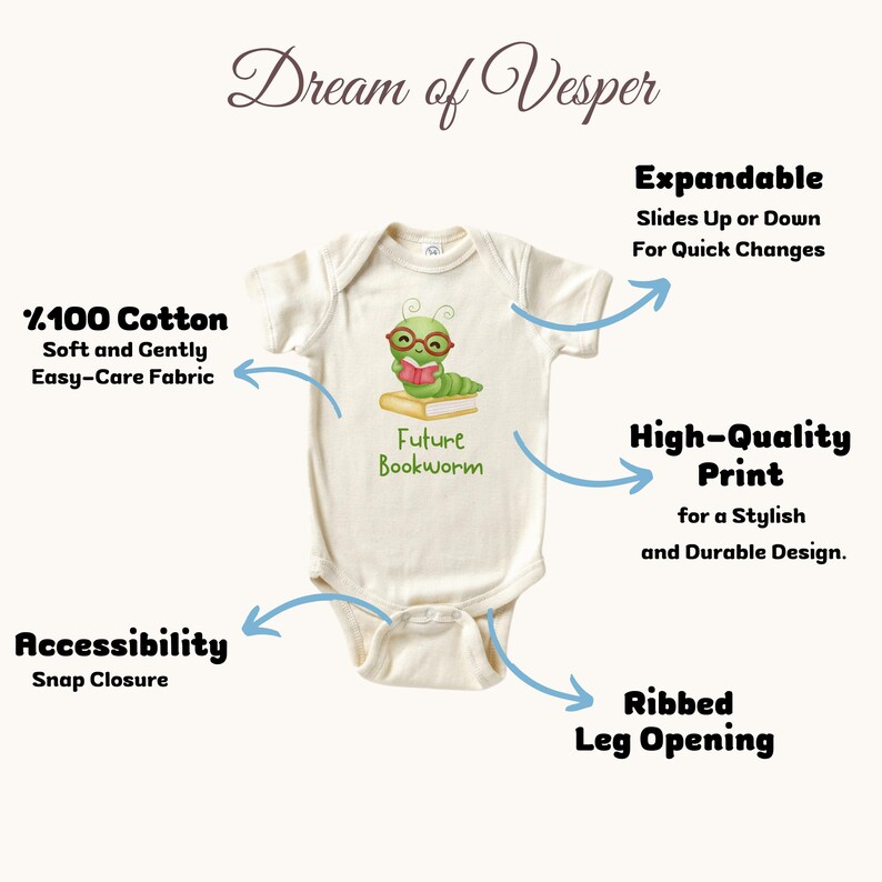 Future Bookworm Outfit, Funny Baby Bodysuit, Literature Baby Outfit, Unisex Baby Clothes, Baby Shower Gift, Book Baby Clothes, Baby Gift image 3