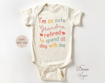 I'm So Cute Grandma Outfit, Grandma Gift Baby Bodysuit, Retro Baby Outfit, Grandma Baby Outfit, First Time Grandma Bodysuit, Best Gift