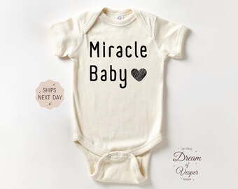 Miracle Baby Outfit - Announcement Outfit - Cute Boho Bodysuit - Natural IVF Baby Bodysuit - Religious Baby Outfit - Best Baby Gift