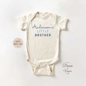 Personalized Name Little Brother Onesie®, Little Brother Baby Bodysuit, Announcement Onesie®, Newborn Outfit, Personalized Baby Shower Gift