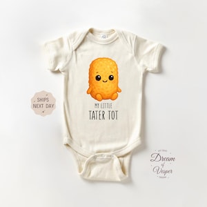 My Little Tater Tot Baby Onesie®, Funny Potato Baby Bodysuit, Cute Baby Shower Gift, Retro Natural Infant Outfit, Cute Foodie Baby Clothes
