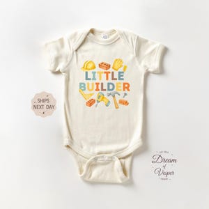 Little Builder Baby Onesie®, Construction Theme Baby Outfit, Baby Shower Gift, Tools Baby Bodysuit, Newborn Builder Clothes, Natural Clothes