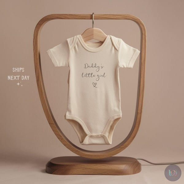 Daddy's Little Girl Outfit - Newborn Baby Bodysuit - Minimalist Bodysuit - Father's Day Natural Baby Outfit