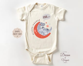 Sleepy Saurus Dinosaur Baby Outfit, Funny Dino Bodysuit, Cute Baby Outfit, Adorable Newborn Clothes, Baby Shower Gift