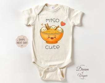 Miso Cute Baby Outfit, Funny Kawaii Food Baby Bodysuit, Cute Ramen Baby Outfit, Punny Baby Shower Gift, Natural Baby Outfit, Foodsie Gift