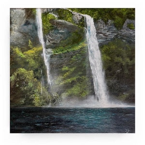 Original waterfall oil painting
