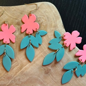 Statement Flower Earrings: Colorful Polymer Clay