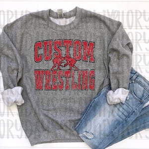 CUSTOM Wrestling design, team digital download, vintage spirit wear, custom sublimation, sport, DTF