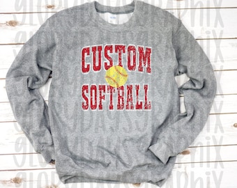 CUSTOM Softball design, team digital download, vintage spirit wear, custom sublimation, sport, DTF