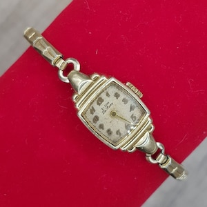 Elgin DeLuxe Ladies Wrist Watch 17 Jewels 10K Gold Filled with JB Champion Bracelet Not Working
