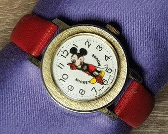 Bradley Mickey Mouse Mechanical Swiss Watch Working