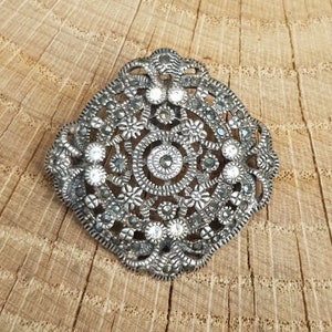 Vintage Sterling Silver 925 Marcasite Pendant