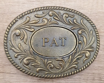 The Kinney Co PAT Brass Belt Buckle 1977