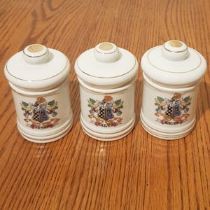 Vintage Porcelain Apothecary Jars DOM Japan