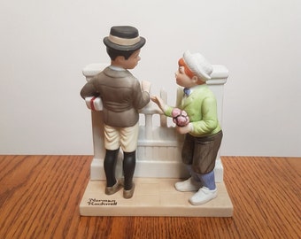 Norman Rockwell The Rivals Danbury Mint Porcelain Figurine 1980