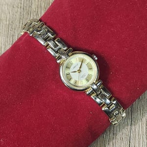 Carriage Ladies Quartz Vintage Silver and Gold Tone Watch Working