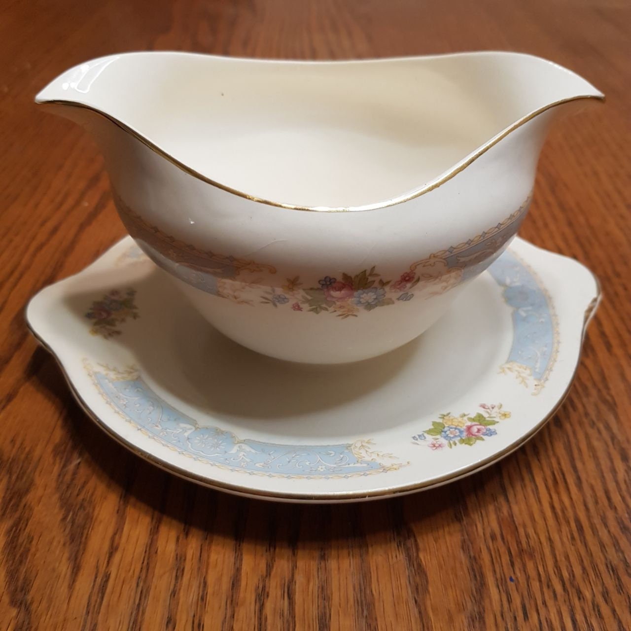 4 Vintage Edwin Knowles Salad Plates GARLAND Semi Vitreous 7