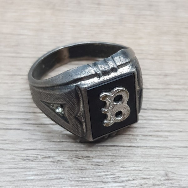 Vintage sterling initial B signet ring