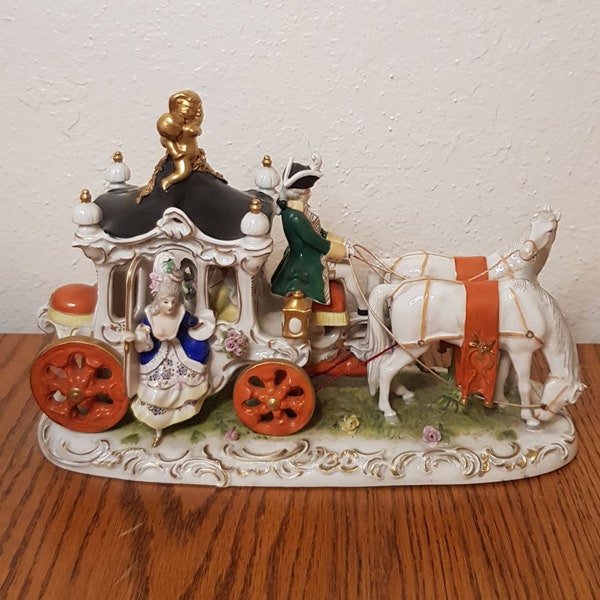 Scheibe Alsbach Figurine Large Horse-drawn Carriage on the Way to the Festival Germany