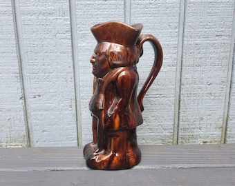 Vintage Rockingham Toby Brown Glaze Jug